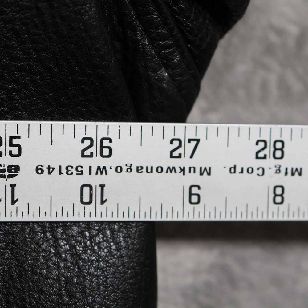 Vintage Timberland Leather Field Jacket Mens XL Black Genuine Leather Long Coat - Picture 6 of 11